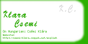 klara csemi business card