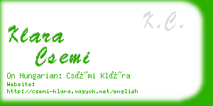 klara csemi business card